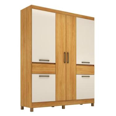 Imagem de Guarda Roupa Casal Mauá 6 Portas - Demóbile, Cinamon Touch/Off White