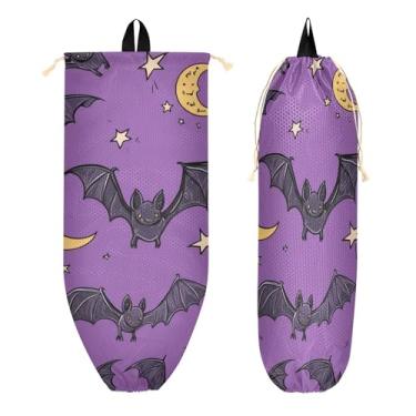 Imagem de xigua Suporte de parede para saco de plástico para morcegos fofos com cordão, 1 pacote, reutilizável para decoração organizadora de sacolas de compras, meias, roupas íntimas e gravatas