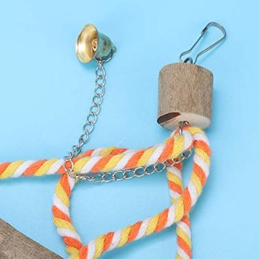 Imagem de Zerodis para Pássaros de Madeira, Torre de Poleiro para Escalada Em Corda de Algodão Com Rede, Poleiros Em pé e Decoração Suspensa para Periquitos, Araras, Tentilhões, Mynah, Periquitos de Animais