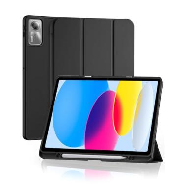 Imagem de Capa para Xiaomi Redmi Pad SE 11 Polegadas 2023 com Suporte para Pencil Parte Traseira em TPU Macio função de ativação/desativação automática, Preto