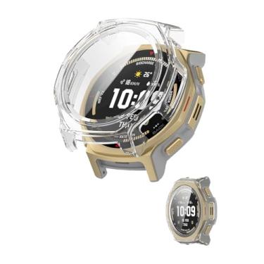 Imagem de Capa para Amazfit T-Rex 3 Pro 44 mm, capa protetora NOUKAJU Smartwatch, película de vidro temperado 9H integrada, PC rígido, fácil de instalar, protetor de tela para relógio inteligente Amazfit T-Rex