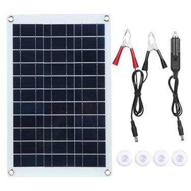 Imagem de Kit de Painel Solar Flexível 60W 5V 18V IP65 À Prova D Água com Clipe Jacaré e Carregador Carro para Uso Residencial Bar