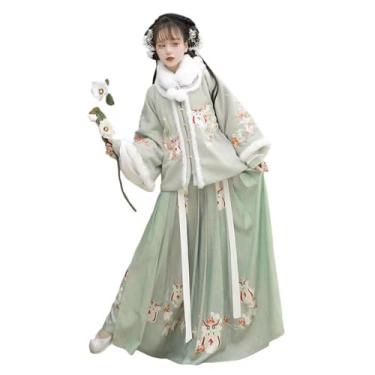 Imagem de Hhsdyl Vestido Hanfu Chinês Feminino Roupas Tradicionais Antigas Vestido Tradicional Chinês Princesa,Green,XL