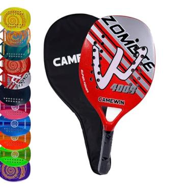 Imagem de Raquete Beach Tennis Carbono Profissional Com Capa Protetora Treino e Competição (Vermelho Zombie)