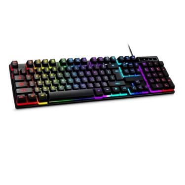 Imagem de Teclado Gamer Mecânico com Iluminação LED RGB, Anti-Ghosting, Teclas Macias USB, Layout ABNT2 – Ideal para Games e Escritório Computador Notebook Mac Premium