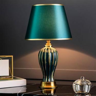 Imagem de Quarto Contemporâneo Lâmpada De Mesa De Cerâmica LED Criatividade Americana Sala De Estar Quarto Infantil Estudo Villa Hotel Cabeceira Mesa Luz (Estilo 17)