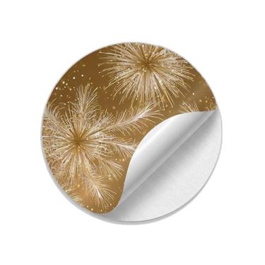 Imagem de Ladrilho Decorativo de Cerâmica Estampa de Fogos de Artifício Dourados