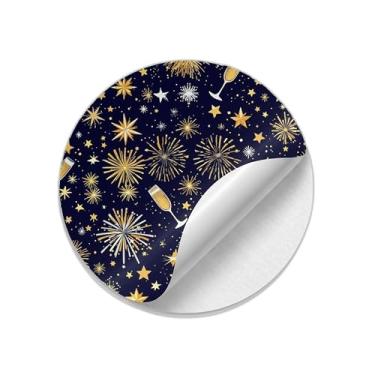 Imagem de Ladrilho Decorativo de Cerâmica Estampa Fogos de Artifício com Estrela Dourada