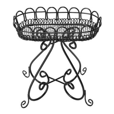 Imagem de Alomejor Dollouse Flower Stand, 1:12 Planta de Ferro Em Escala Planta Stand Black Flower Rack para Decoração da Sala de Estar, Coletores de Móveis de Boneca Display