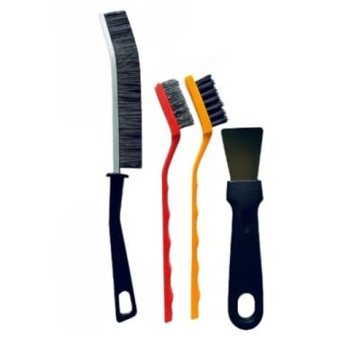 Imagem de Escova de AçO，Limpa Grelha，Conjunto de 4 PeçAs，Design Antiderrapante，Limpeza Sem EsforçO，Adequado para Casas, Cozinhas, Janelas, Etc.