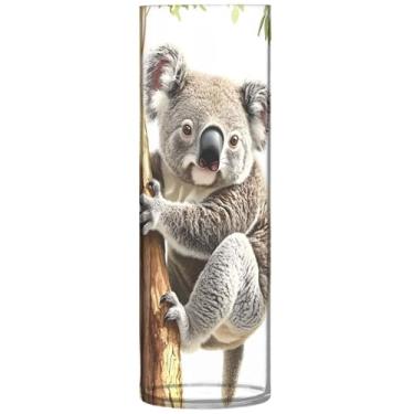 Imagem de Urso coala para pendurar lindos vasos de plástico e vasos cilíndricos buquê de flores floral moderno decoração de quarto, 30 cm x 9,9 cm