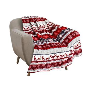Imagem de Cobertor De Natal Quente E Macio De Plush Para Inverno, Flanela Com Fl