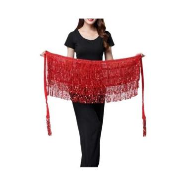 Imagem de Saia De Dança Do Ventre Feminina Brilhante Com Cinto De Corrente Para 