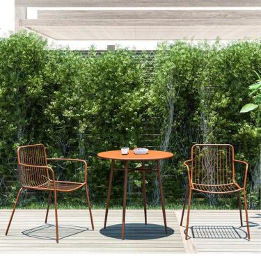 Imagem de LOERSS Conjunto de 3 peças de jardim e bistrô, conjuntos de móveis de pátio ao ar livre, 2 cadeiras e 1 mesa, para decoração de quintal, piscina, varanda, jardim, varanda (cor: )