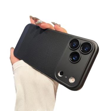 Imagem de Proteção de lente de câmera respirável de dissipação de calor de malha compatível com capa de iPhone (preta, iPhone 17 Pro Max)