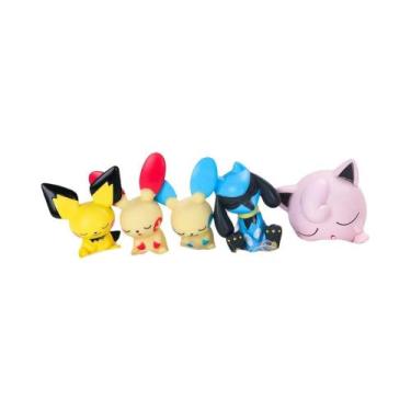 Imagem de Conjunto De Figuras De Pokémon Fofas Sylveon Mew Fuecoco Plusle Minun 