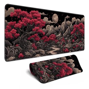 Imagem de Tapete de mesa japonês para decoração de montanhas azuis e douradas, teclado grande, mouse pad para laptop, PC, capa protetora, decoração de mesa para escritório, casa, trabalho, jogos, 80 x 30 cm,