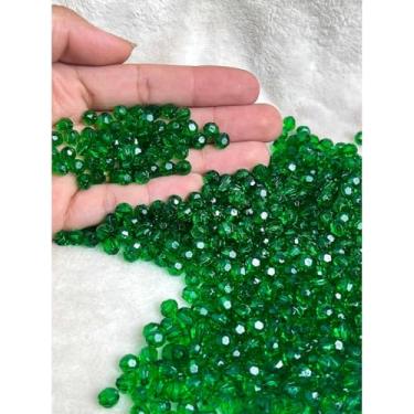 Imagem de Miçanga Acrílica Cristal 6mm Sextavada Colorida para Bijuterias e Artesanato – 200 Unidades (VERDE MILITAR - 530)
