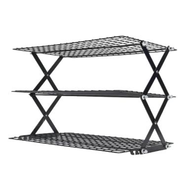 Imagem de GLOGLOW Rack de Armazenamento de Bancada de Cozinha, Prateleira Dobrável de Aço Inoxidável para Economia de Espaço para Secar Tempero de Alimentos Com Organizador Versátil (3 camadas)