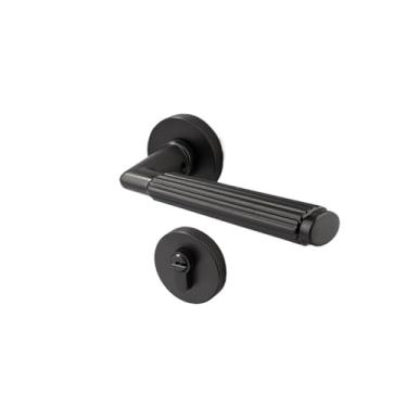 Imagem de Fechadura de porta de quarto de banheiro mecânica interna de madeira fechadura de porta de sala de madeira fechadura dividida para casa (cinza escovado, silêncio mecânico)