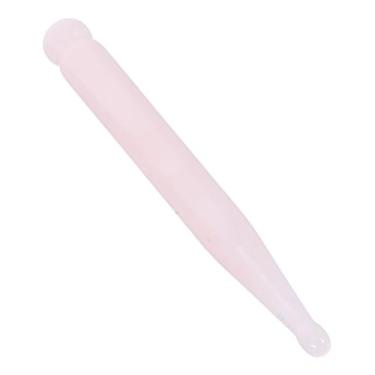 Imagem de PACKOVE Bastão de massagem portátil de quartzo rosa para corpo inteiro Gua Sha ferramenta para relaxamento muscular e vitalidade da pele, ferramenta de beleza de acupressão natural para acalmar a