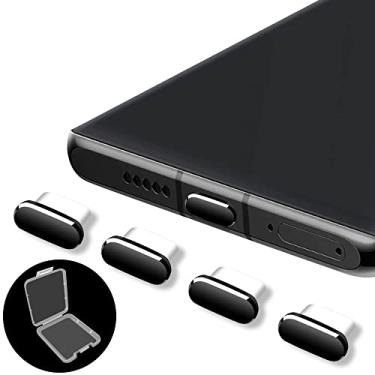 Imagem de Plugue antipoeira USB tipo C, pacote com 4 plugues de porta USB C da Senbos, protetores de porta USB C com mini caixa de transporte compatível com OnePlus 7 8 9 Pro Samsung Galaxy S20 FE S21 S22 Ultra
