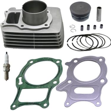 Imagem de TOP IMSLCHR Compatível com Honda TRX250 TE T M X EX 2001-2024 Sport ATV Kit de cilindro completo Juntas Anéis de pistão Conjunto de cabeça e vela de ignição do rolamento da embreagem do virabrequim