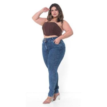Imagem de Calça Skinny Jeans Marmorizada Feminina Plus Size - Faraya Jeans, 50
