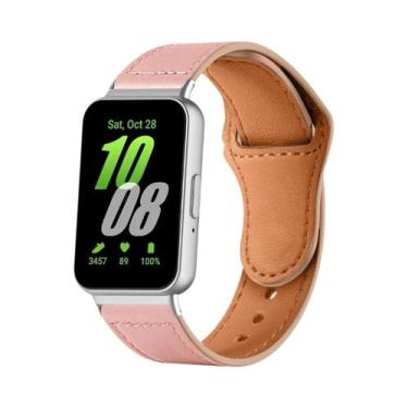 Imagem de Pulseira De Couro Genuíno Ajustável Para Samsung Galaxy Fit3, Pulseira