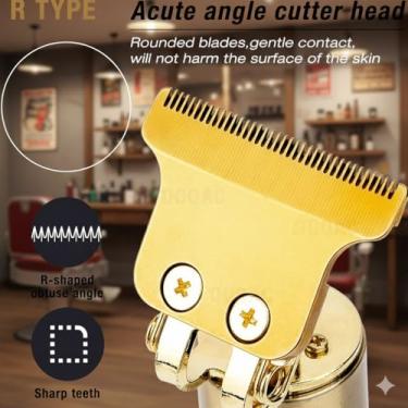Imagem de Maquina de cortar cabelo Dragon Gold Professional Hair Trimmer, Cortador de Cabelo Elétrico com Design de Cabeça Flutuante, Recarregável USB, Kit Completo com 4 Pentes Guia e Acessórios