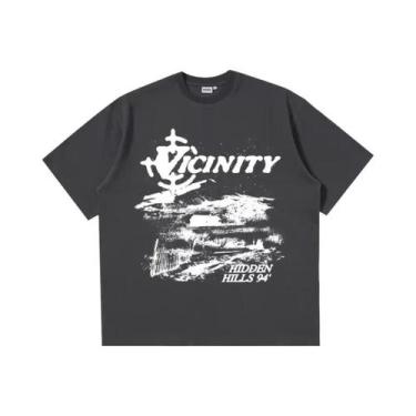 Imagem de Camiseta Masculina Y2K Punk Goth Hip-Hop De Algodão Puro Estampada Vin