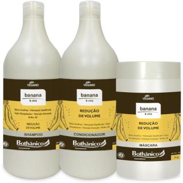 Imagem de Kit Banana E Chia Shampoo + Condicionador 1L + Máscara 1kg Bothanico -