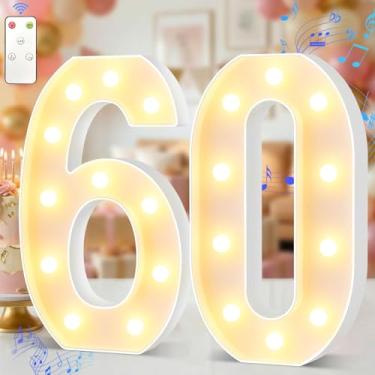Imagem de Número de luzes LED para letreiro com música, número iluminado 60