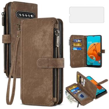 Imagem de Asuwish Capa de telefone para LG K51/Reflect LTE/Q51 capa carteira e protetor de tela de vidro temperado couro flip porta-cartão acessórios para celular LGK51 K 51 51K L555DL 2020 LGK51Phone LG51Capas