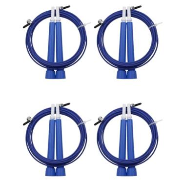 Imagem de Kit Cordas de Pular Profissional 3m Ajustável Cabo de Aço Revestido de Alta Durabilidade Resistente à Oxidação Ideal para Exercícios em Casa e Academia (10, Azul)