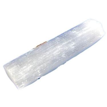 Imagem de Selenita Bastao Medio 12 a 14cm Pedra Bruto Canudo Natural - Cristaisd