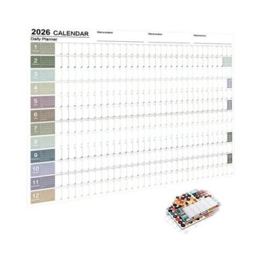 Imagem de Calendário Grande Kawaii 2026, Planejador Reutilizável De Múltiplos Me