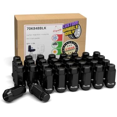 Imagem de Peças de acessórios de roda Bulge Acorn M14 x 1,50 fios 1,90 polegadas de comprimento para caminhões 19 mm (3/4") Hex 14x1,5 (32 M14x1,50, preto)