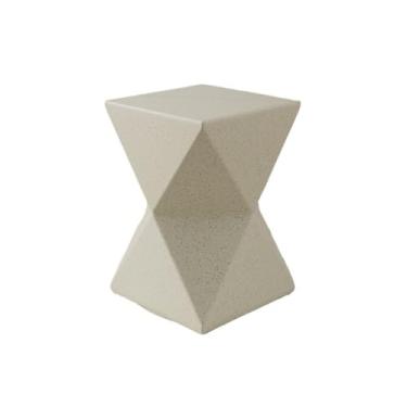 Imagem de x3anggyt5 Mesa de centro quadrada sofá mesa lateral forma geométrica rack de armazenamento minimalista varanda jardim café mesa lateral (amarelo)