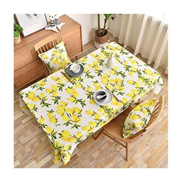 Imagem de Toalha de mesa decorativa com estampa de limão, retangular, cozinha, jantar, festa de aniversário, toalha de chá, à prova d'água