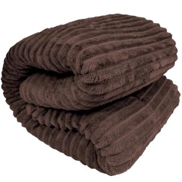 Imagem de Manta Cobertor Canelada Microfibra Super Soft Casal 1,80x2,20m (Marrom)