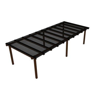 Imagem de Kit Policarbonato Fume 6mm 5,00m X 3,00m - Perfis Pretos Fumê: 20% De Transmissão De Luz