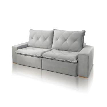 Imagem de Sofá Retrátil e Reclinável Loreto Luxo Veludo 2.10m Jc Estofados