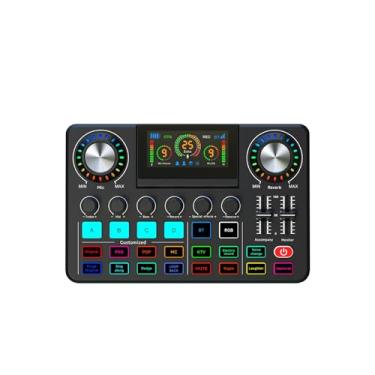 Imagem de Tangxi Mixer de áudio de Placa de Som Ao, Interface de áudio de Podcast Com Entrada de Microfone de 3,5 Mm/XLR, Trocador de Voz, Luzes RGB, Tela 3D Dobrável, Suporte OTG
