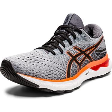 Imagem de ASICS Men's Gel-Nimbus 24 Running Shoes, 11, Sheet Rock/Shocking Orange