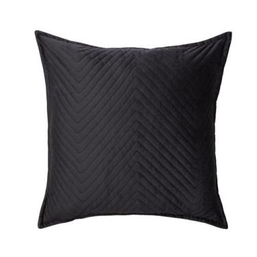 Imagem de Almofada em Veludo Zig Zag Preto - Westwing Collection, Preto