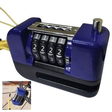 Imagem de Trava De Disco Freio Antifurto Moto Bike Motocicleta Bicicleta Senha 4 Digitos Cadeado Resistente Proteçao Segurança