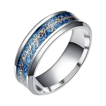 Imagem de Anel Banhado a Ouro 8MM LOTR Senhor Dos Anéis Para Homens, Presente Pa