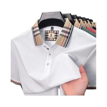 Imagem de Camisa Polo Masculina De Manga Curta Em Algodão Mercerizado, Confortáv