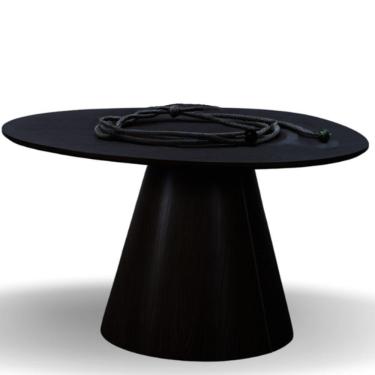 Imagem de Mesa Cone Redonda Orgânica Em ébano 150cm